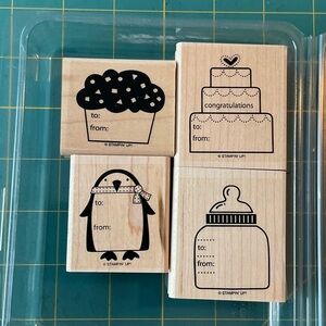 Stampin' Up! “Tag Alongside” Wooden Rubber Stamp Collection